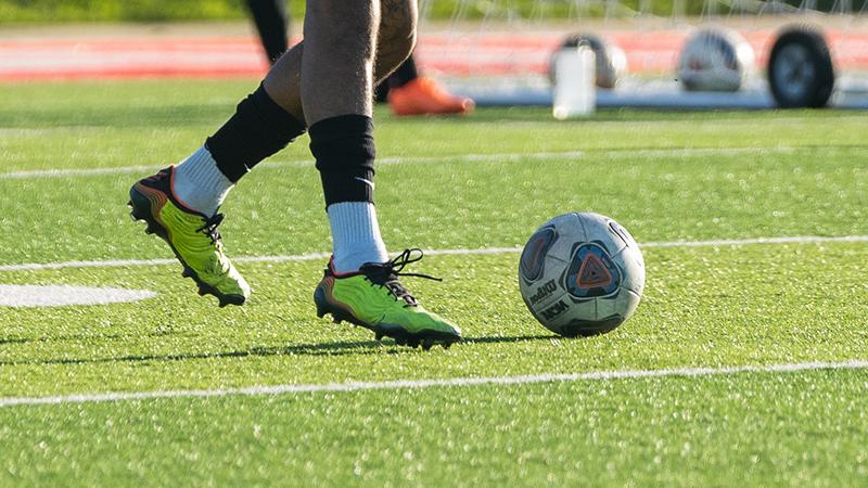 Soccer ball and feet