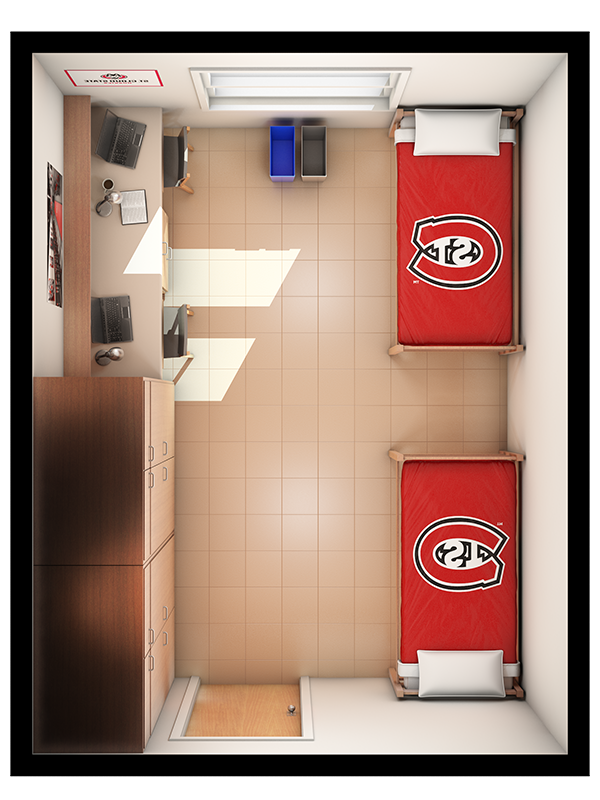 3D top view of Mitchell room